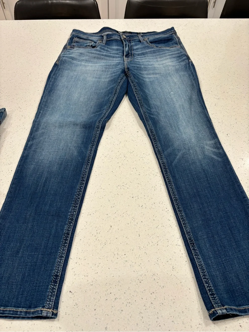 BKE Men's Straight Jeans - Medium Blue Wash Nolan style 36x32